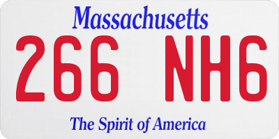 MA license plate 266NH6