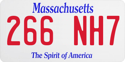 MA license plate 266NH7