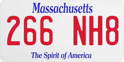 MA license plate 266NH8