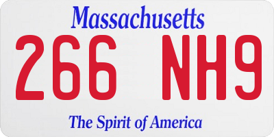 MA license plate 266NH9
