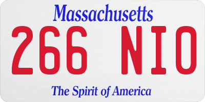 MA license plate 266NI0