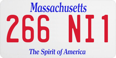 MA license plate 266NI1