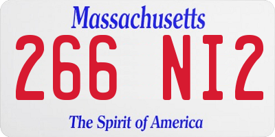 MA license plate 266NI2