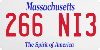 MA license plate 266NI3