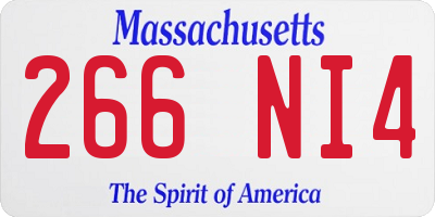 MA license plate 266NI4