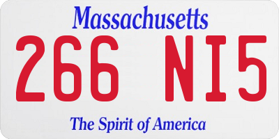 MA license plate 266NI5