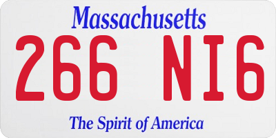 MA license plate 266NI6