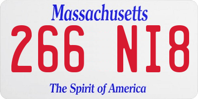 MA license plate 266NI8