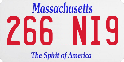 MA license plate 266NI9