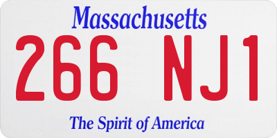 MA license plate 266NJ1