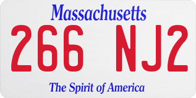 MA license plate 266NJ2