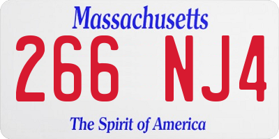 MA license plate 266NJ4