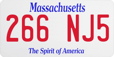 MA license plate 266NJ5