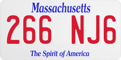 MA license plate 266NJ6