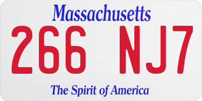 MA license plate 266NJ7