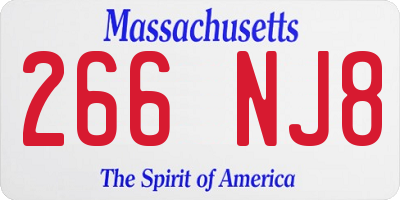 MA license plate 266NJ8
