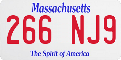 MA license plate 266NJ9