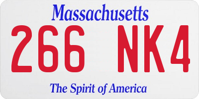 MA license plate 266NK4
