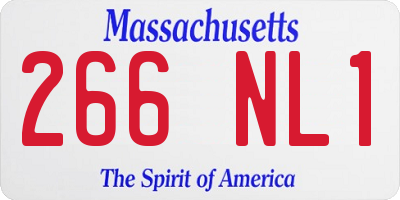 MA license plate 266NL1