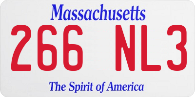MA license plate 266NL3