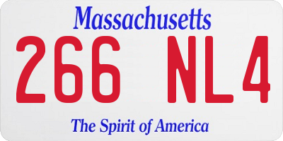 MA license plate 266NL4