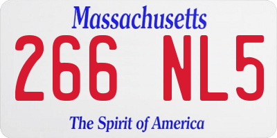 MA license plate 266NL5