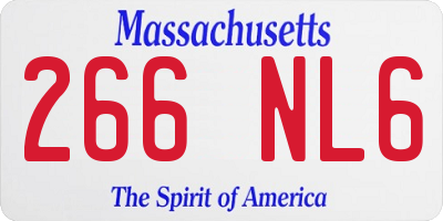 MA license plate 266NL6