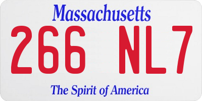 MA license plate 266NL7