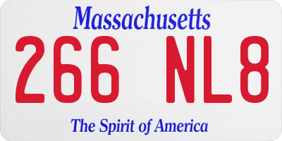 MA license plate 266NL8