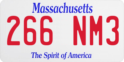 MA license plate 266NM3
