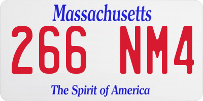 MA license plate 266NM4