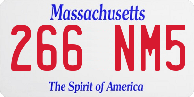 MA license plate 266NM5