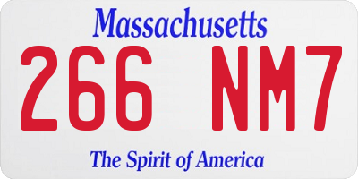 MA license plate 266NM7