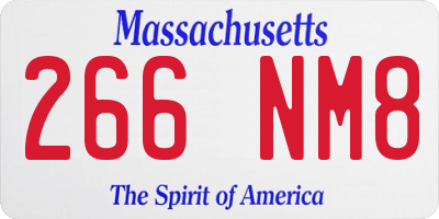 MA license plate 266NM8