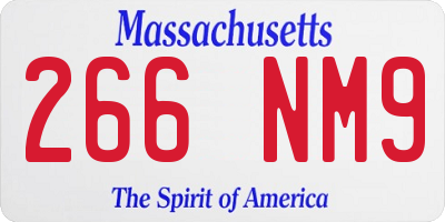 MA license plate 266NM9