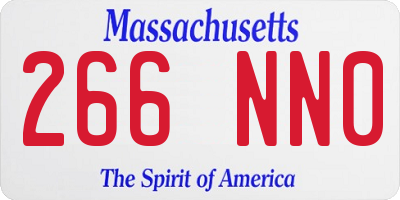 MA license plate 266NN0