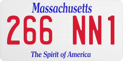 MA license plate 266NN1