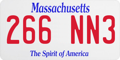 MA license plate 266NN3