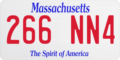 MA license plate 266NN4