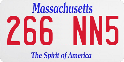 MA license plate 266NN5