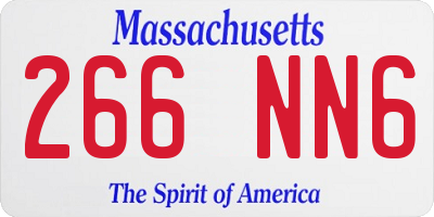 MA license plate 266NN6