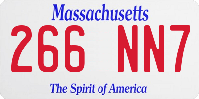 MA license plate 266NN7