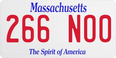 MA license plate 266NO0