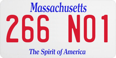 MA license plate 266NO1