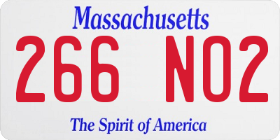 MA license plate 266NO2