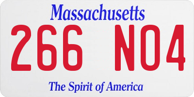 MA license plate 266NO4