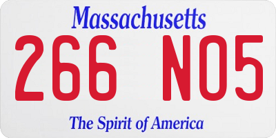 MA license plate 266NO5