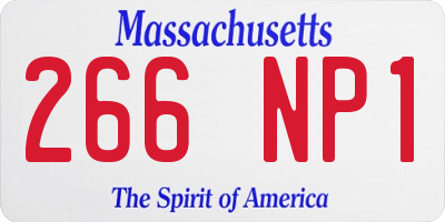 MA license plate 266NP1