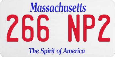 MA license plate 266NP2
