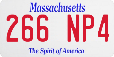 MA license plate 266NP4